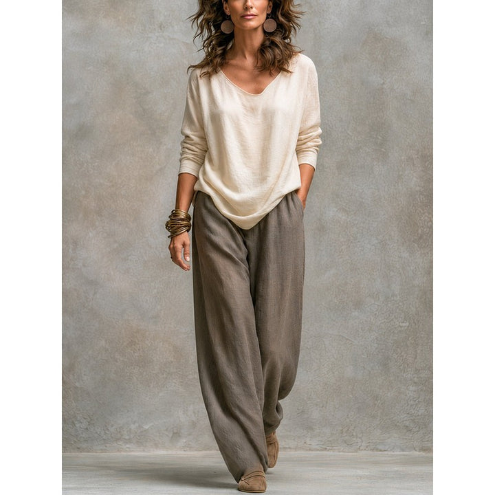 Simone | Open-Front Jacket Wide-Leg Trouser Set