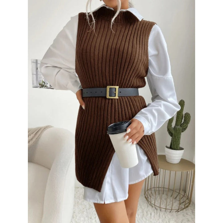Margaret | High Mock Neck Sleeveless Vest