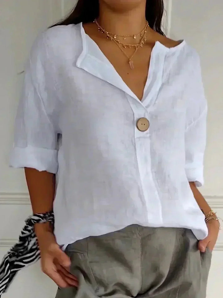Eliana | Blouse en lin à col en V