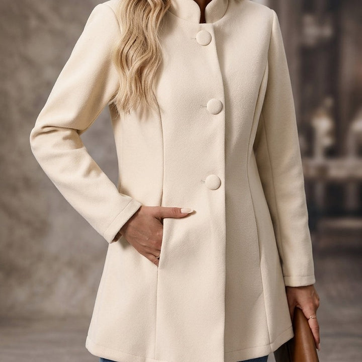 Evelyn | Long Collarless Coat