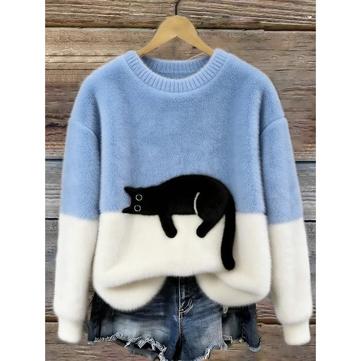 Clara | Oversize-Pullover mit Katzenmotiv