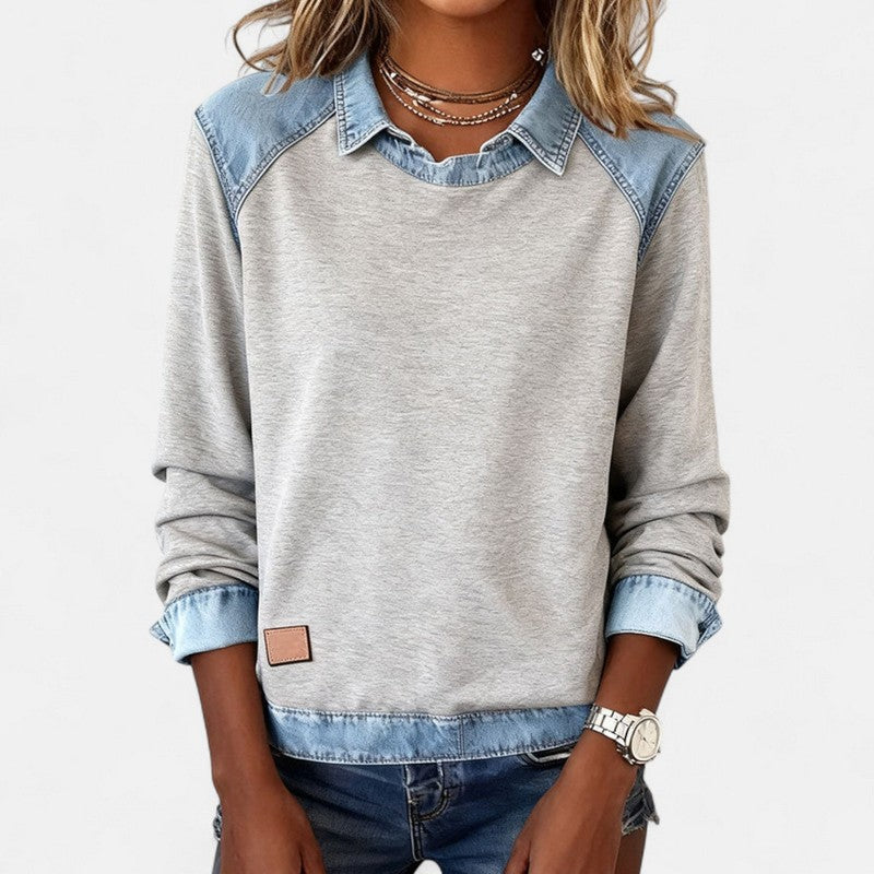 Zailah | Two-Tone Panel Sweater