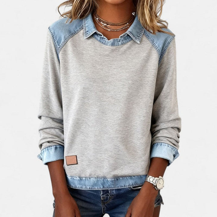 Zailah | Two-Tone Panel Sweater