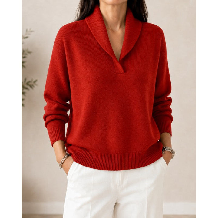 Sophie | Drop Shoulder Ribbed V-Neck Sweater