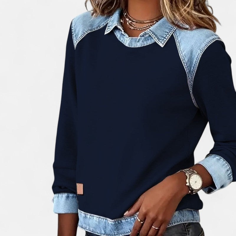 Zailah | Two-Tone Panel Sweater