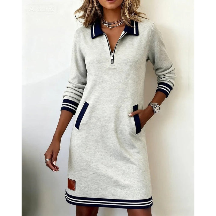 Rosalind | Striped Zip-Front Polo Dress