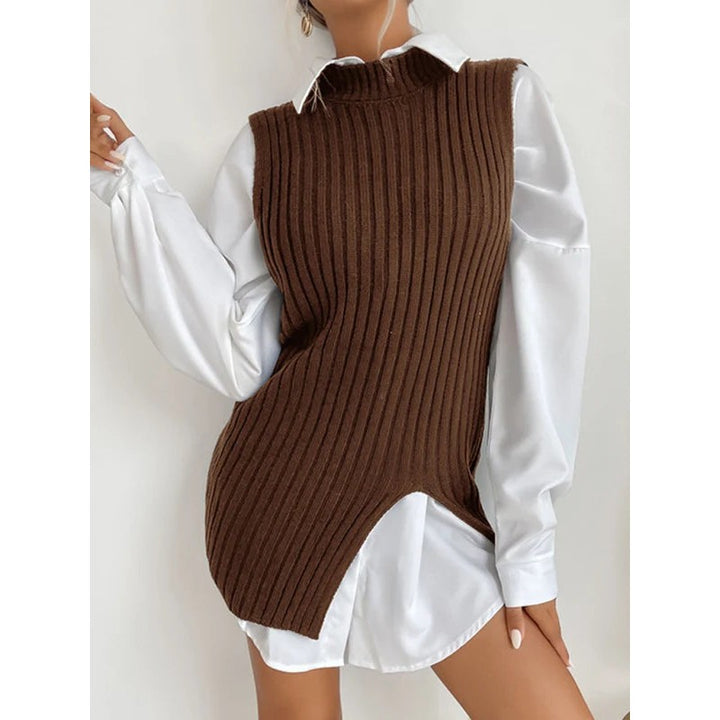 Margaret | High Mock Neck Sleeveless Vest