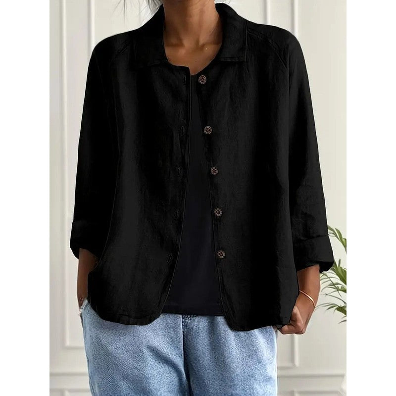 Ysolde | Relaxed Point-Collar Blouse