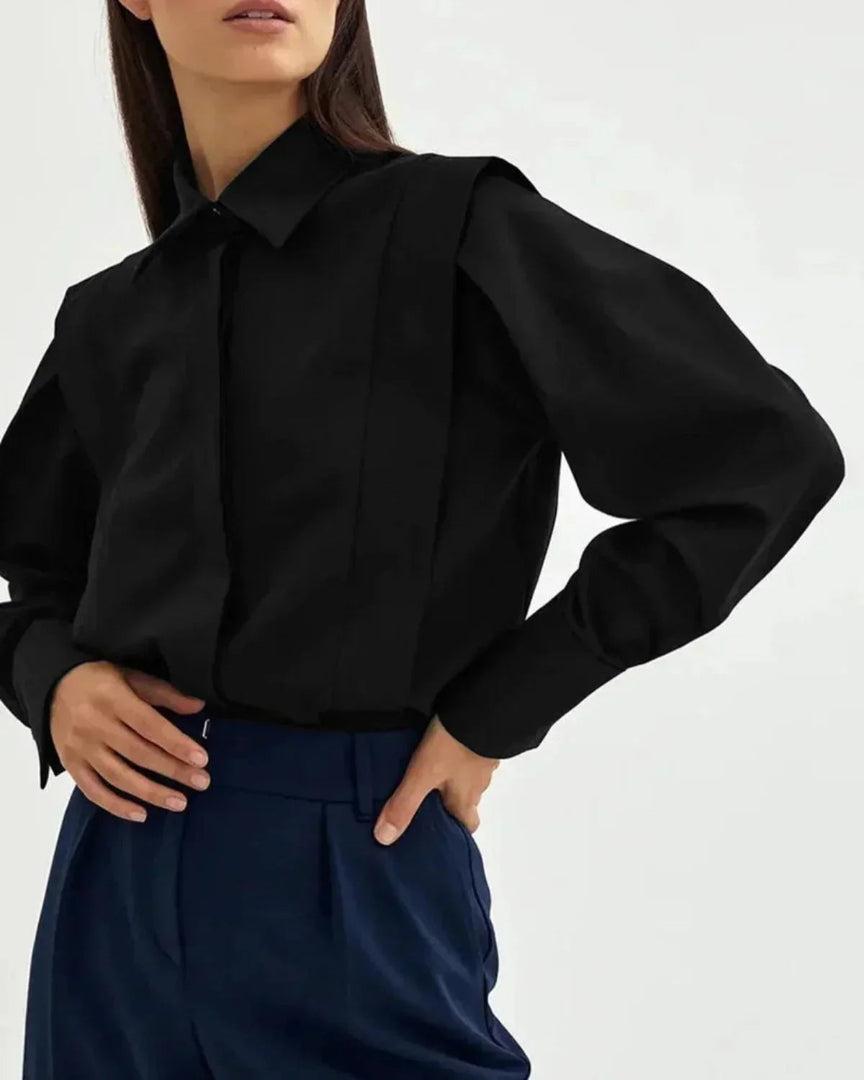 Emma | Langarm-Hemdbluse aus Baumwolle