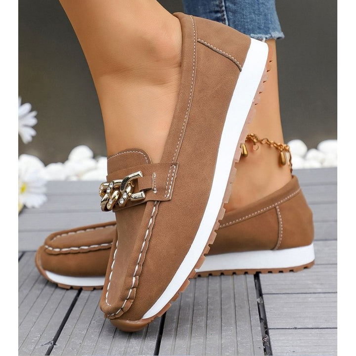 Olivia | Chain-Accent Slip-On Loafers