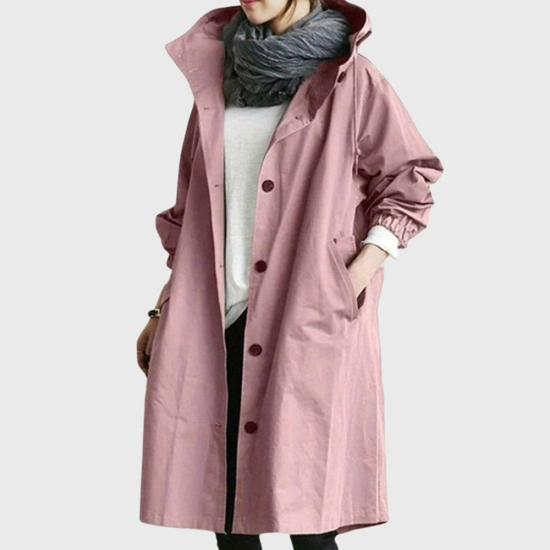 Audra | Relaxed Hooded Long Trench Coat