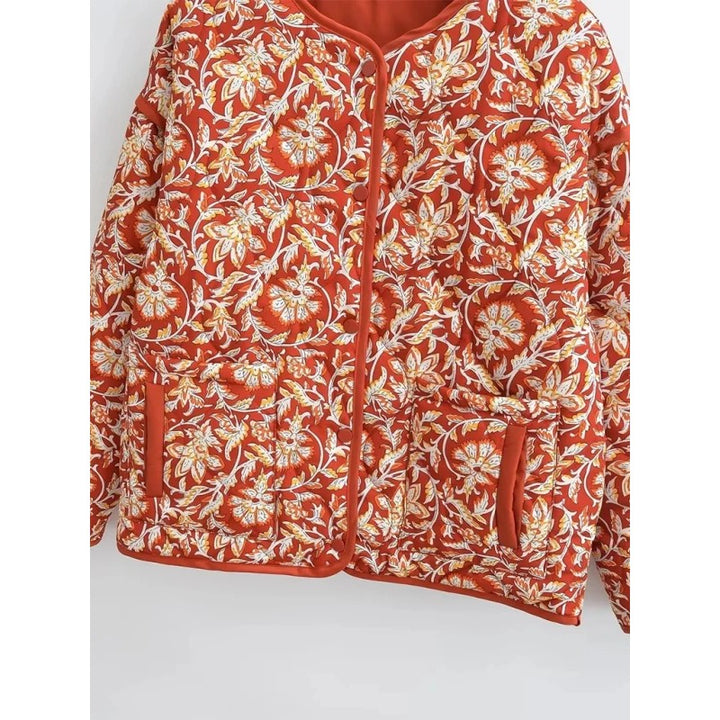 Ivy | Quilted Floral Zip-Front Jacket