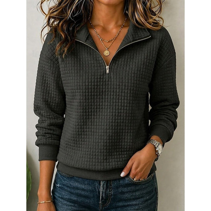 Women's Textured Quarter-Zip Pullover Sweater