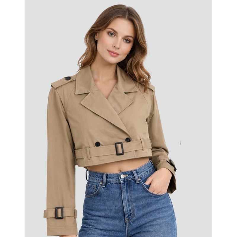 Juliana | Cropped Belted Trench Coat