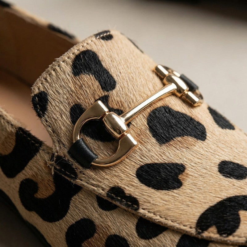 Clarimonde | Leopard Print Slip-on Loafers