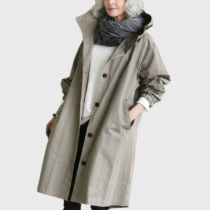 Audra | Relaxed Hooded Long Trench Coat