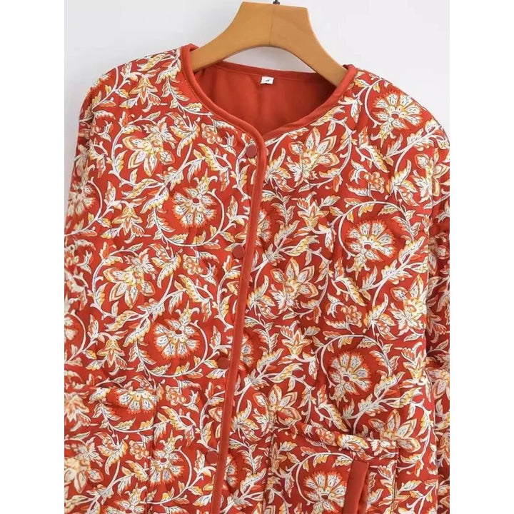 Ivy | Quilted Floral Zip-Front Jacket