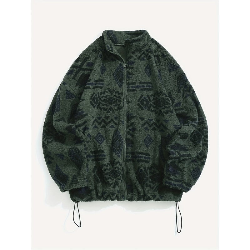 Carmen | Geometric Pattern Zip-Up Jacket