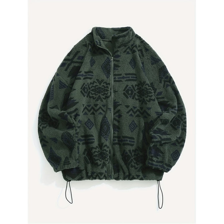 Carmen | Geometric Pattern Zip-Up Jacket