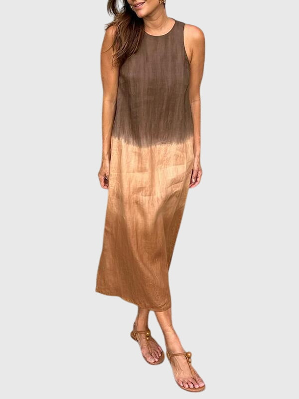 Sienna | Vestido midi sem mangas em degradé