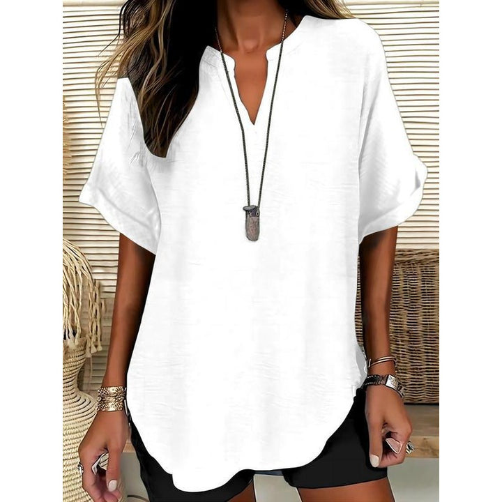 Women’s Blouse | Relaxed V-Neck Short-Sleeve