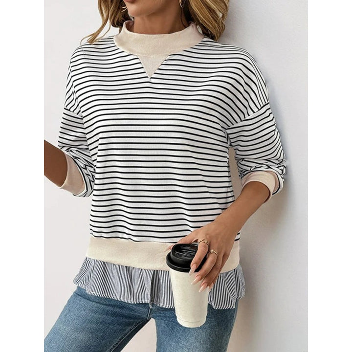 Eleanor | Striped Mock Neck Pullover