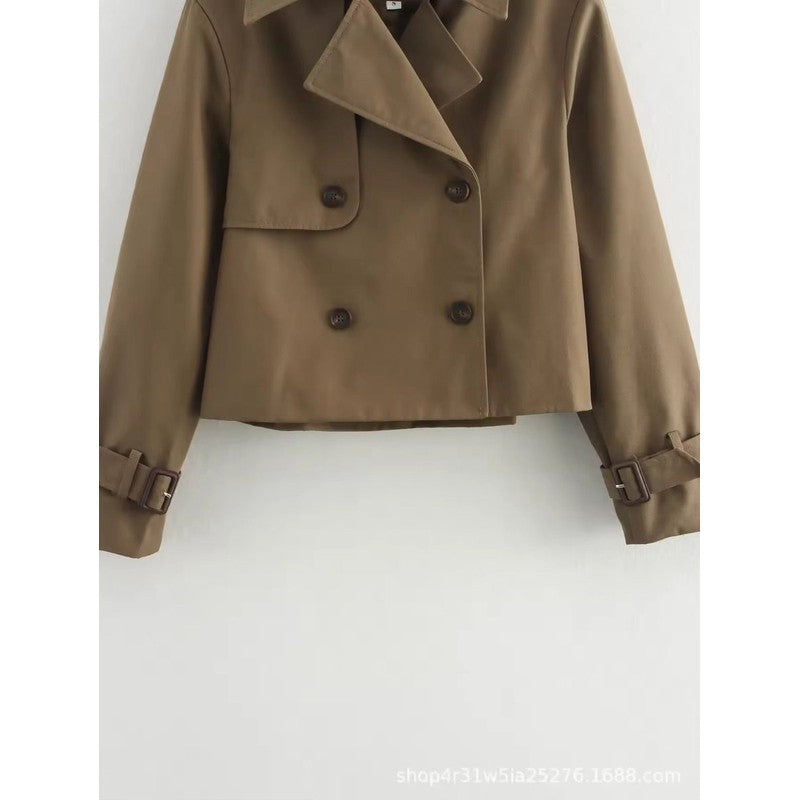 Eugenia | Cropped Double-Breasted Trench Coat