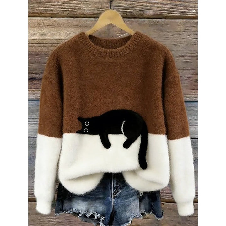 Clara | Oversize-Pullover mit Katzenmotiv