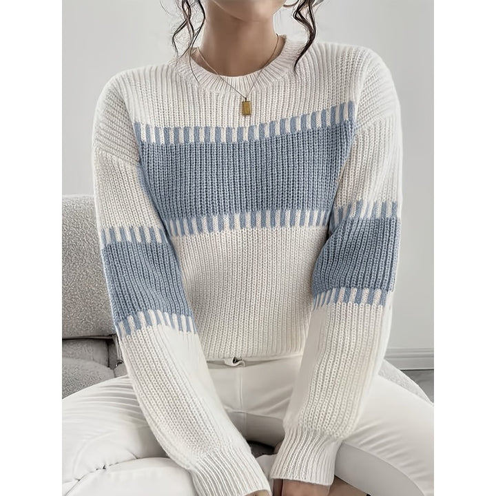 Clara | Colour-Block Striped Cropped Pullover