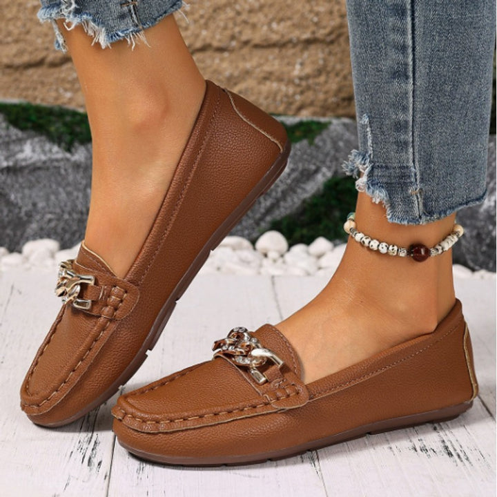 Charlotte | Chain-Buckle Slip-On Loafers
