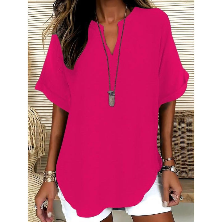 Women’s Blouse | Relaxed V-Neck Short-Sleeve