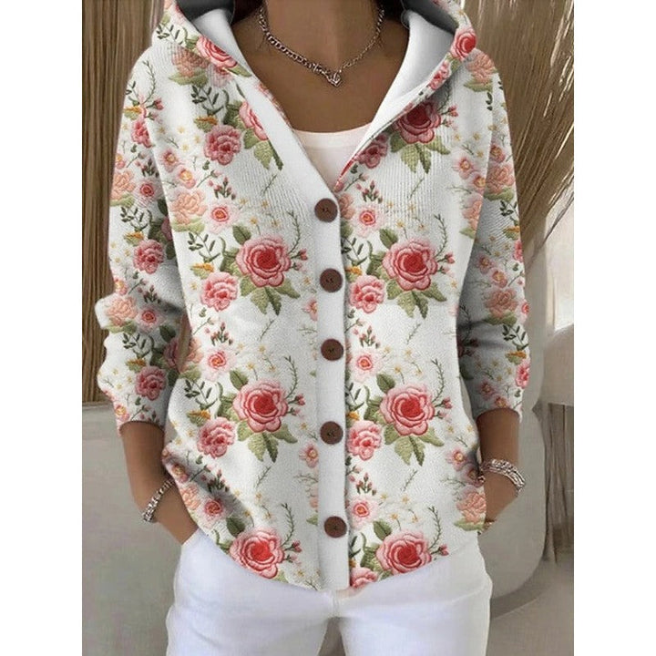 Vanessa | Fluid Button-Front Abstract Print Cardigan