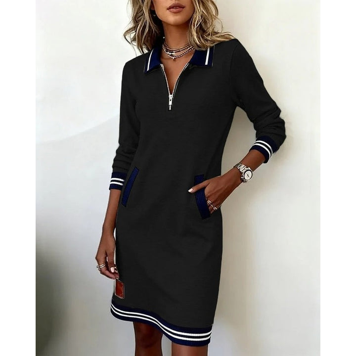 Rosalind | Striped Zip-Front Polo Dress