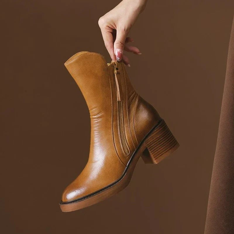 Sophia | Minimalist Block-Heel Ankle Boots