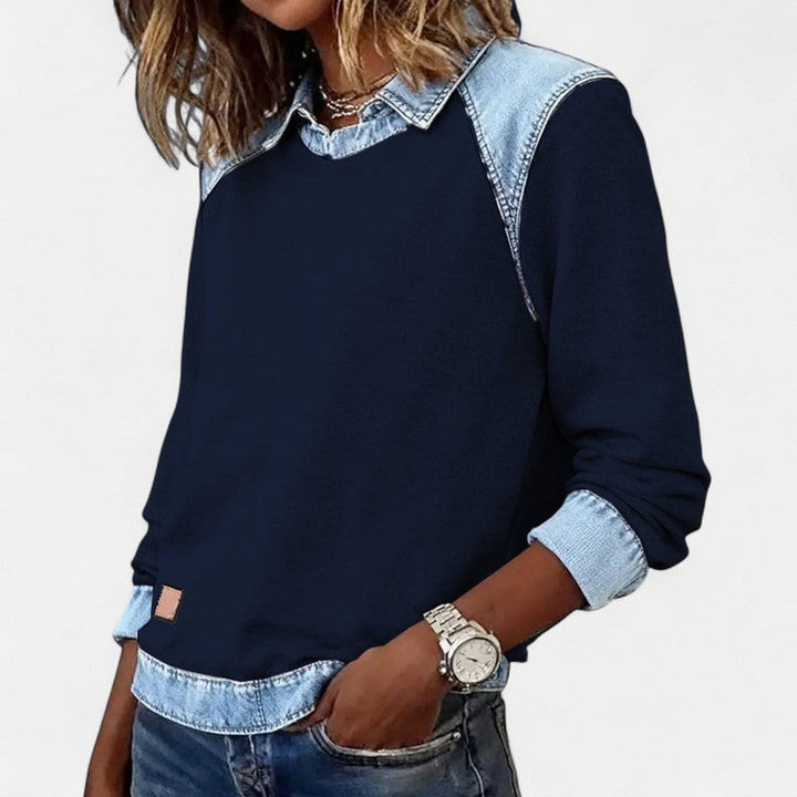 Zailah | Two-Tone Panel Sweater