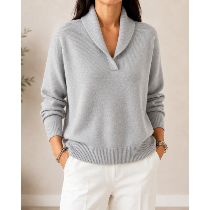 Sophie | Drop Shoulder Ribbed V-Neck Sweater