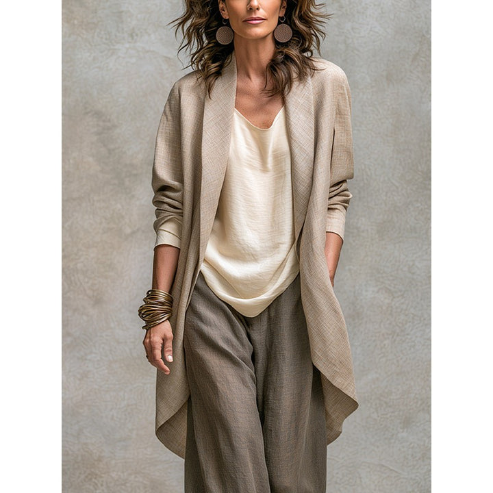 Simone | Open-Front Jacket Wide-Leg Trouser Set