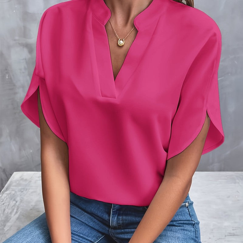 Sophie | Notch Neckline Flowing Blouse
