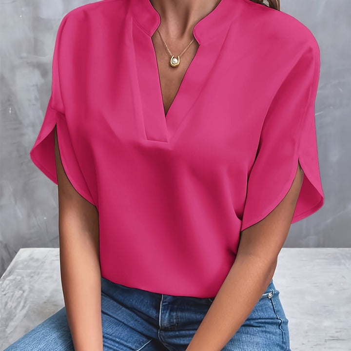 Sophie | Notch Neckline Flowing Blouse