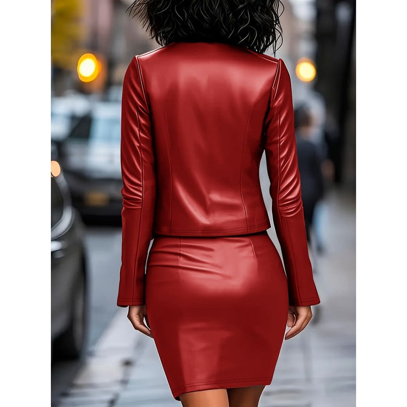Dames | Completo con giacca corta aderente e abito coordinato