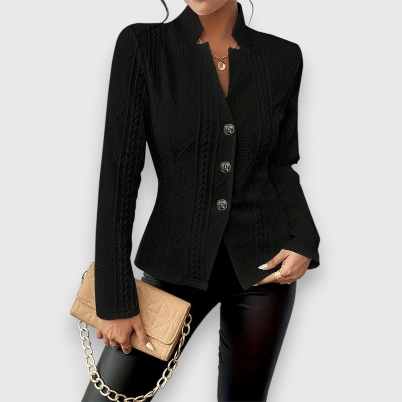 Loretta | Button-Front Textured Cardigan
