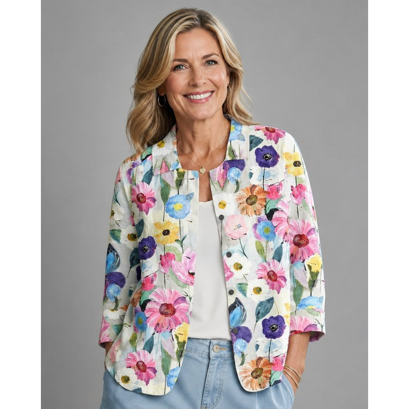 Rosamonde | Hand-Painted Floral Print Blouse