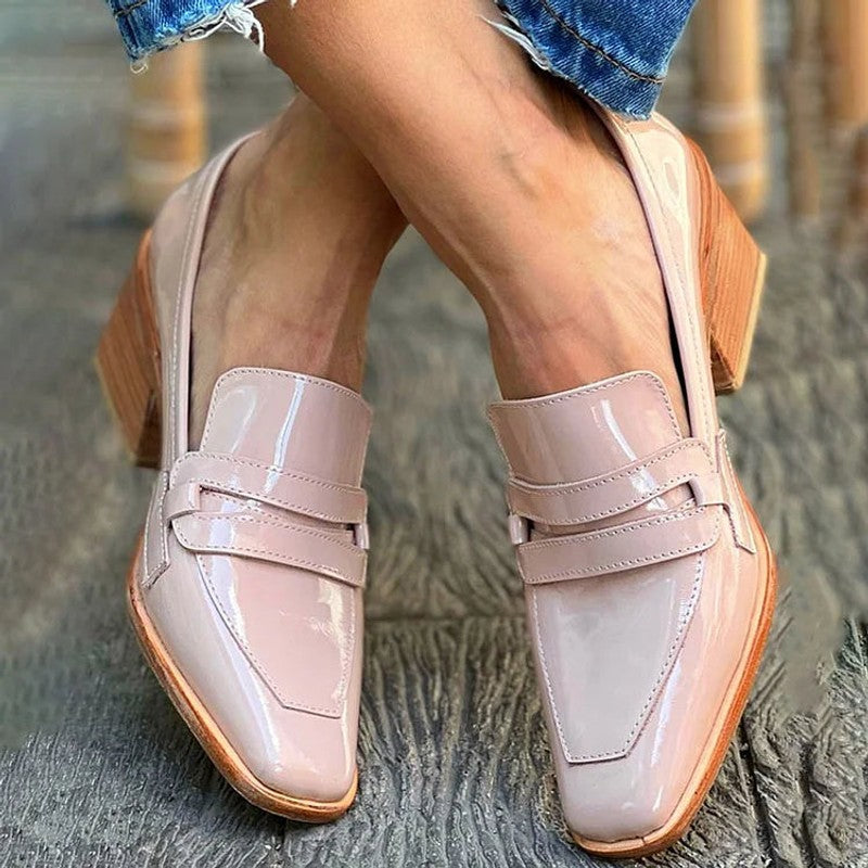 Ambre | Block Heel Penny Loafer Pumps