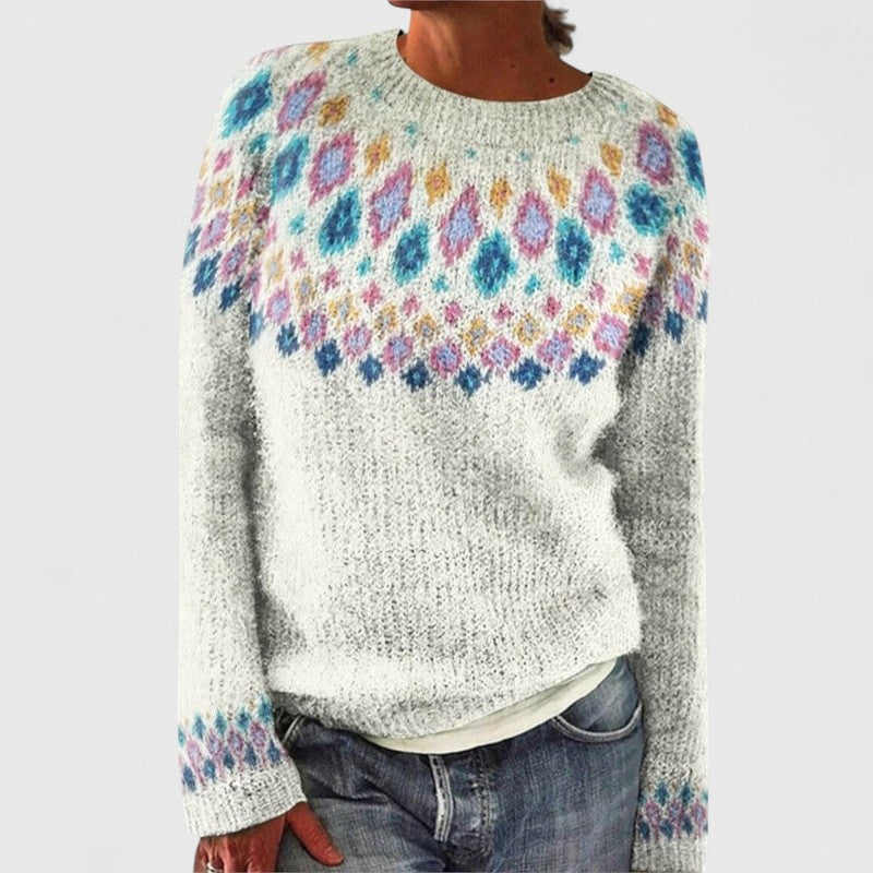 Clara | Geometric Yoke Pattern Sweater