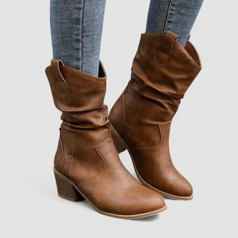 Women's Slouch Western Mid-Calf Boots