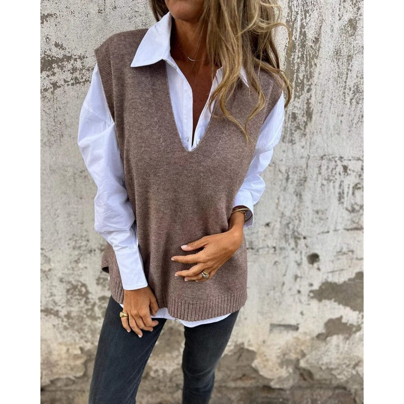 Marzanna | Ribbed Knit Sweater Vest
