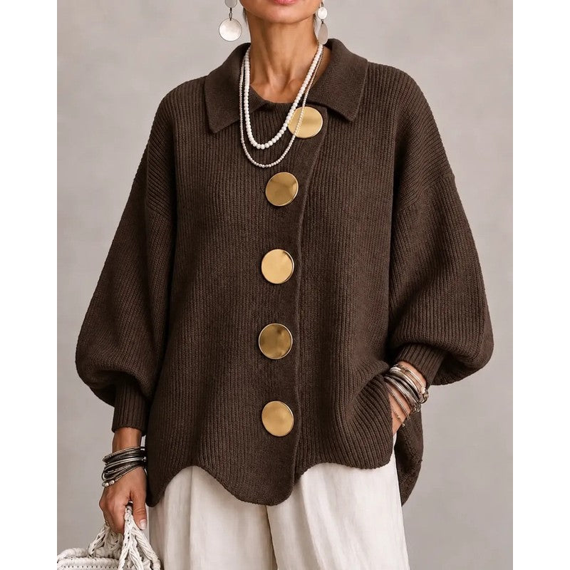 Matilda | Oversized Ribbed Button Cardigan