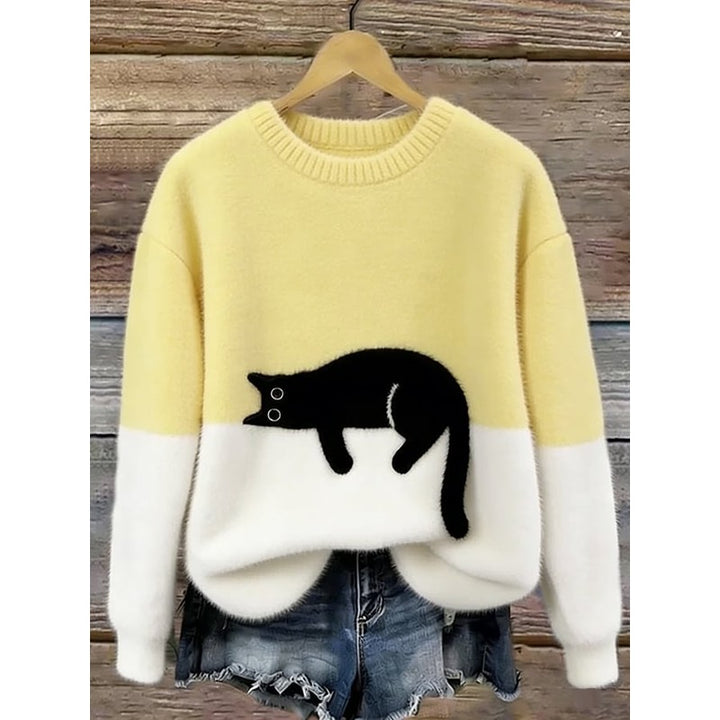 Luna | Oversized Cat Graphic Sweater
