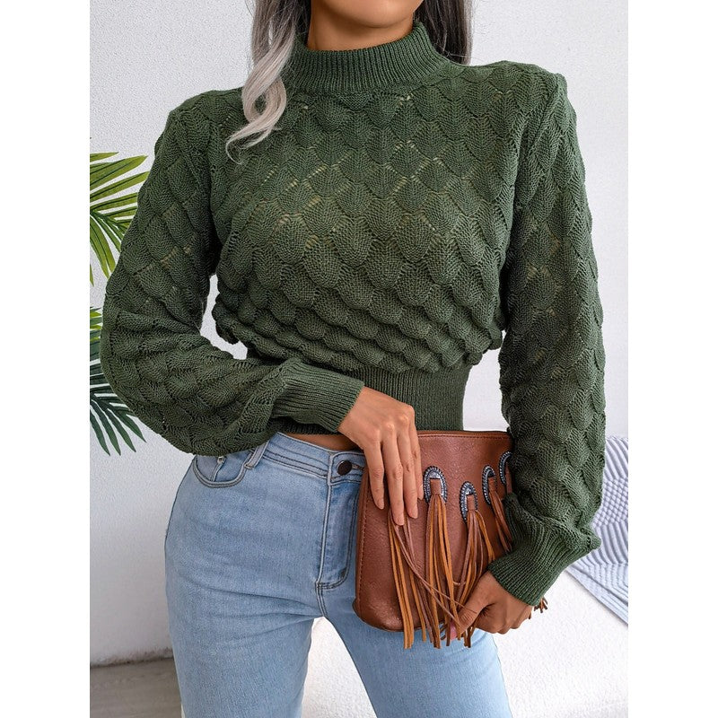 Melanie | Cropped Mock Neck Sweater