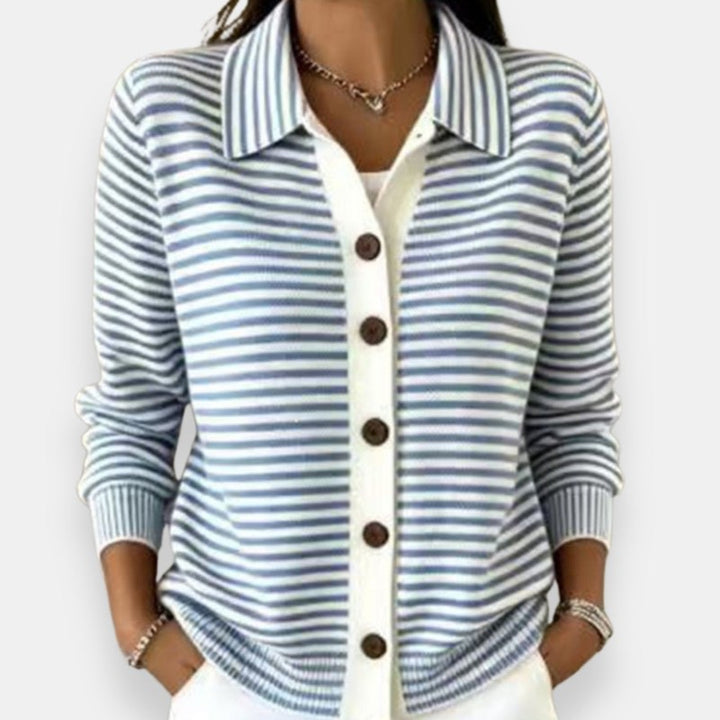 Greta | Striped Button Cardigan